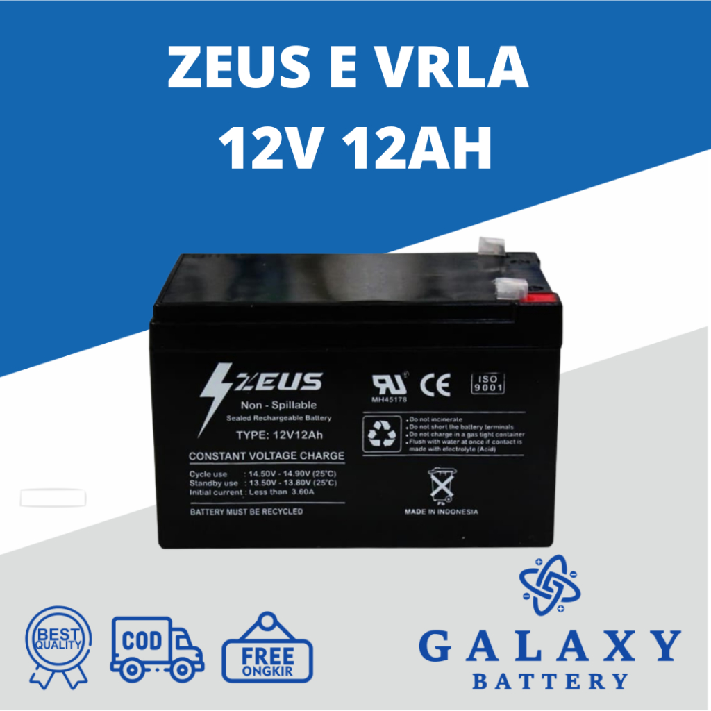 Jual Aki Selis / Sepeda Listrik Richey VRLA 12v 12Ah / 12v12ah Zeus