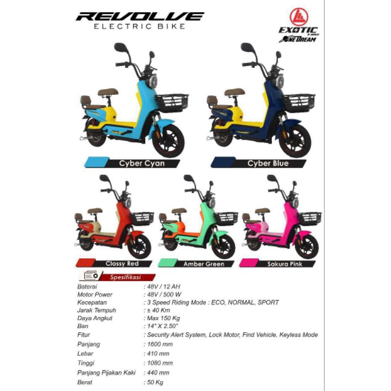 Jual Sepeda Listrik 500 Watt EXOTIC REVOLVE | Shopee Indonesia