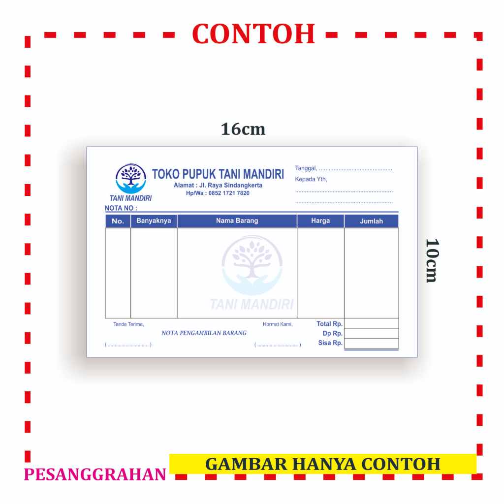 Jual Cetak nota 1 ply HVS 75gr isi 100 lembar custom nama toko olshop ...