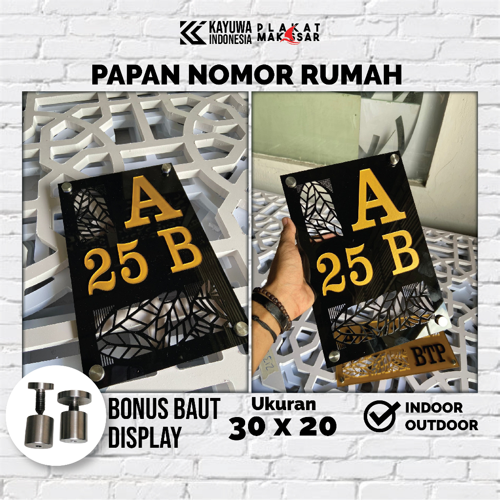 Jual Nomor Rumah Akrilik + Baut Display/Bisa Custom | Shopee Indonesia
