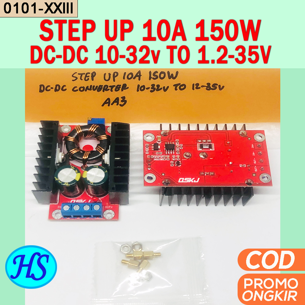 Jual Step UP 10A 150W Boost Converter DC-DC 10-32V To 12-35V Menaikkan ...