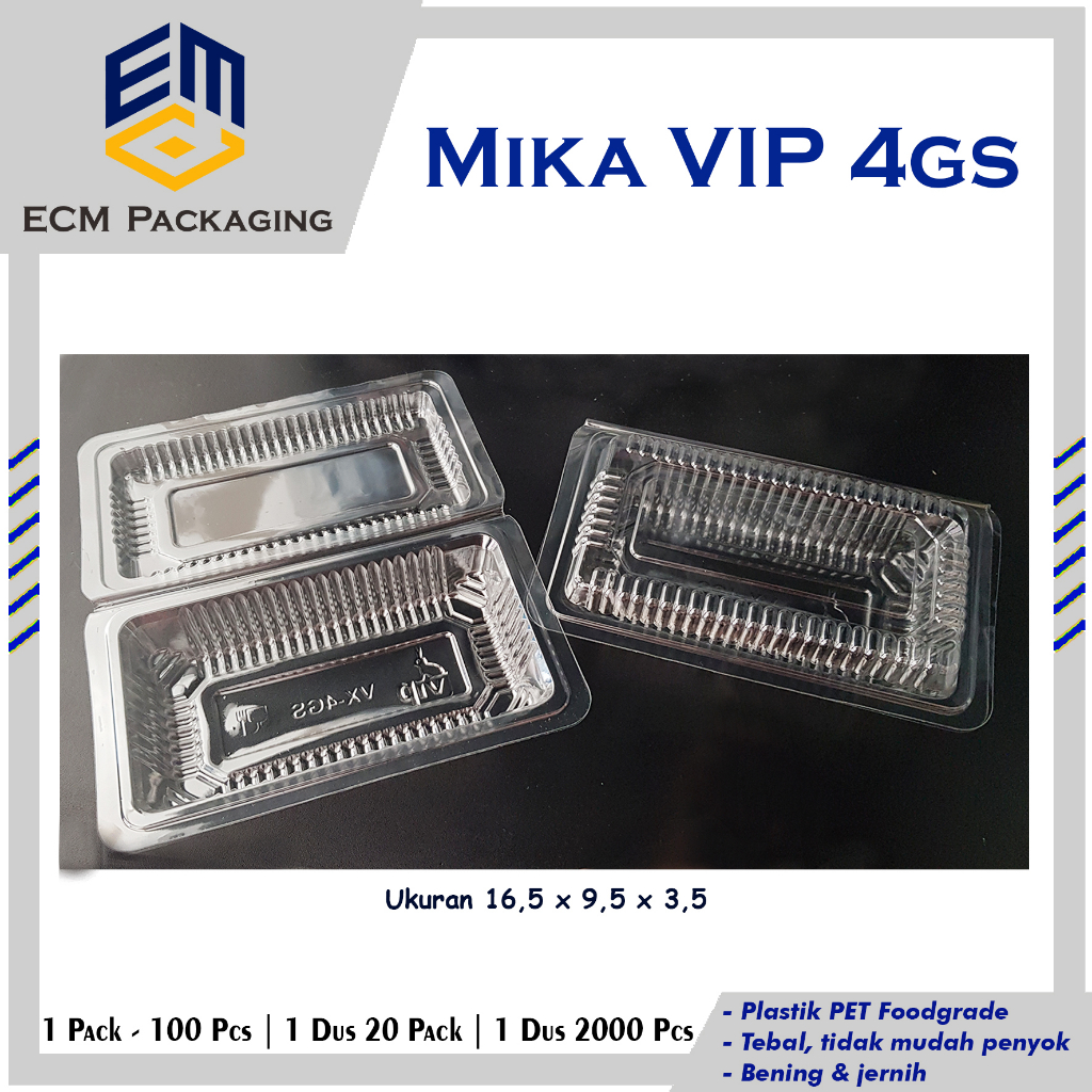 Jual MIKA VIP 4GS / MIKA PLASTIK NASI / MIKA MAKANAN / MIKA KUE 100pcs ...