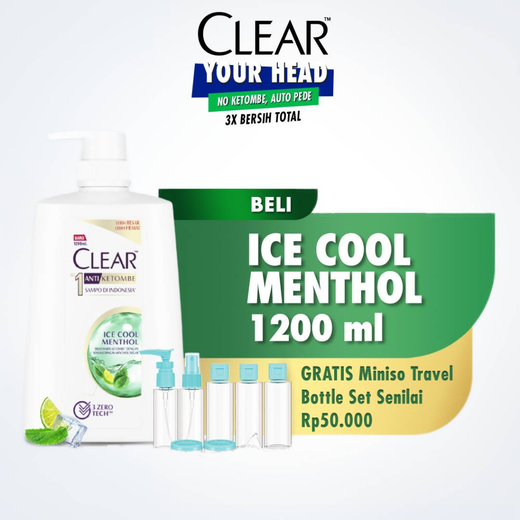 Jual Buy Clear Ice Cool Menthol 1200ml FREE Travel Pack Shopee Indonesia