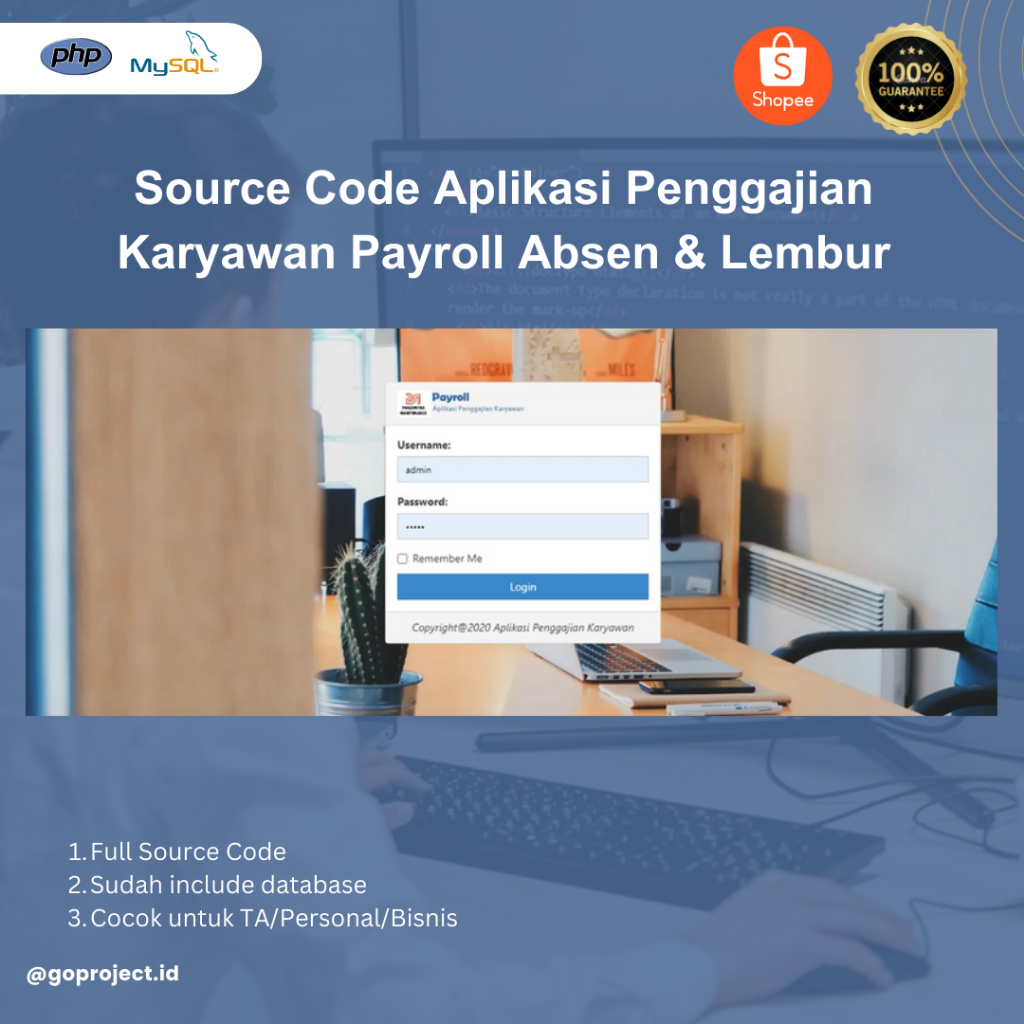 Jual Source Code Aplikasi Penggajian Karyawan Payroll Absen And Lembur Shopee Indonesia 3606