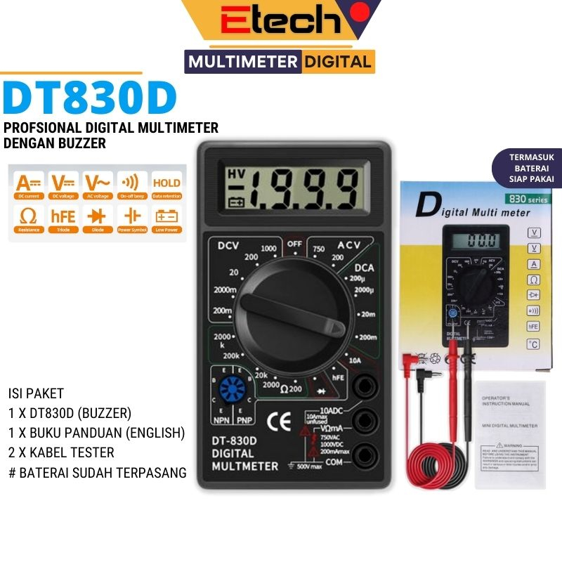 Jual MULTI TESTER DIGITAL MASDA DT830D ADA BUZZER/ DIGITAL MULTIMETER