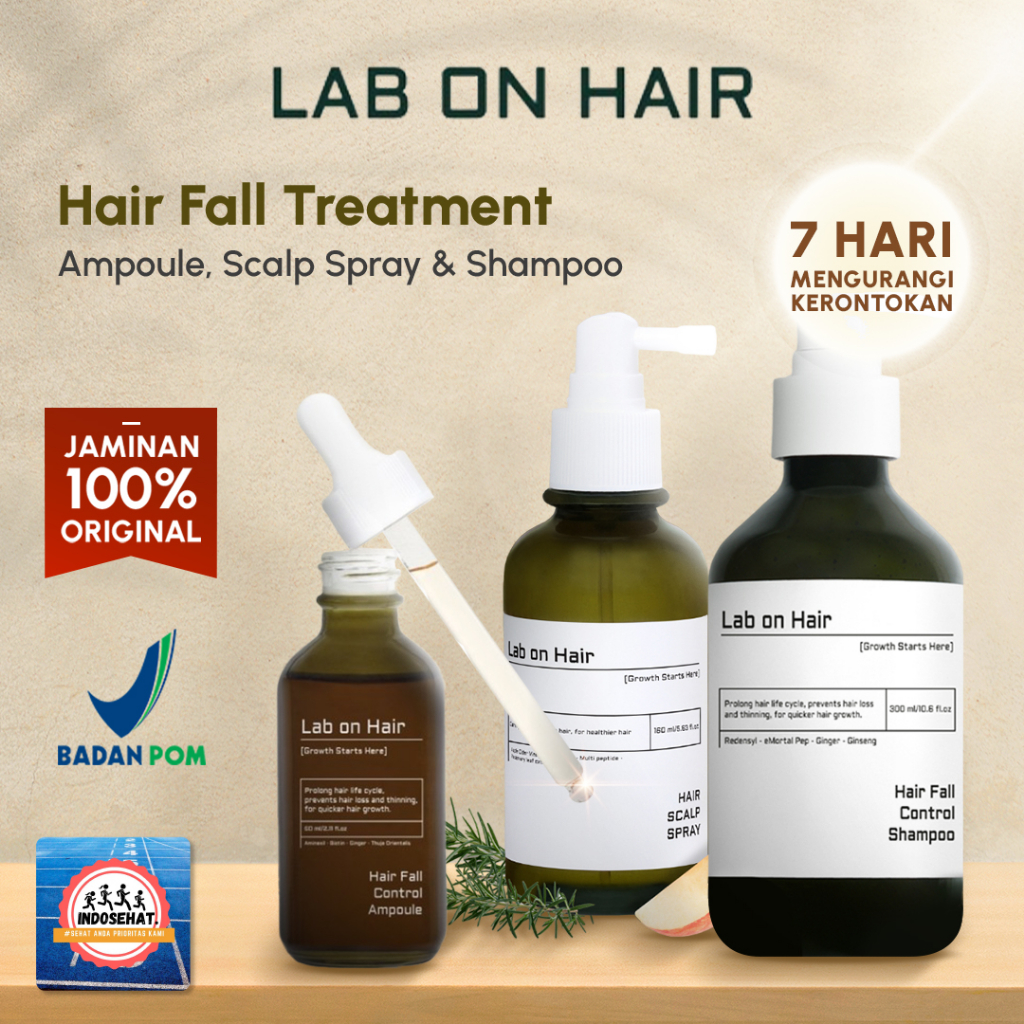 Jual LAB ON HAIR Anti Hair Fall Shampoo Scalp Spray Ampoule Serum ...