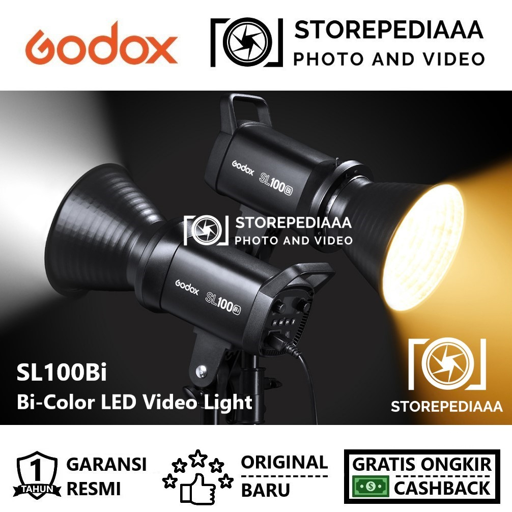 Jual Godox SL100Bi Bi-Color LED Video Light SL 100Bi SL100 Bi | Shopee ...