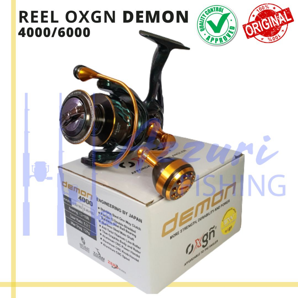 REEL OXGN DEMON SW 4000 (12+1BB) - POWER HANDLE & SALTWATER RESISTANCE /  REEL LAUT / REEL SPINNING