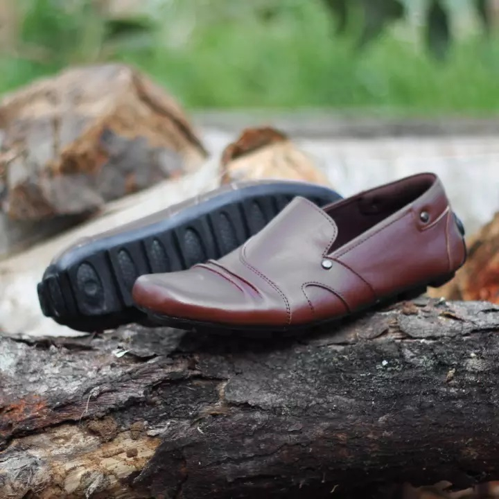 Jual Cod Sepatu Pantofel Pria Kulit Asli Santai Formal Keren Dewasa Sepatu Slip On Tali Kantor