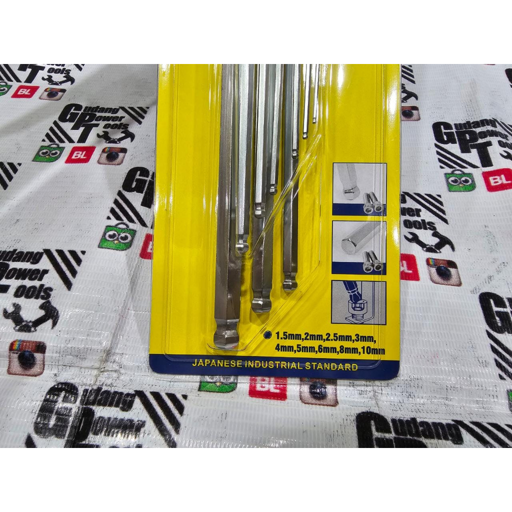 Jual Kunci L Panjang Set Hex Key Panjang Set Inch Inchi MM Kunci L ...