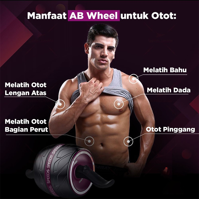 Jual Ab Wheel Abs Roller Automatic Rebound Alat Olahraga Fitness