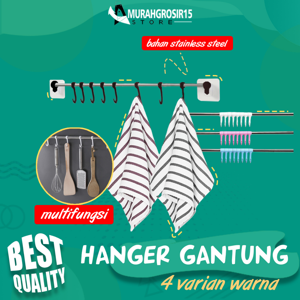 Jual Hanger Rak Gantung Rak Dapur Rak Handuk Tempat Cantolan Alat Masak Tempel Dinding Shopee