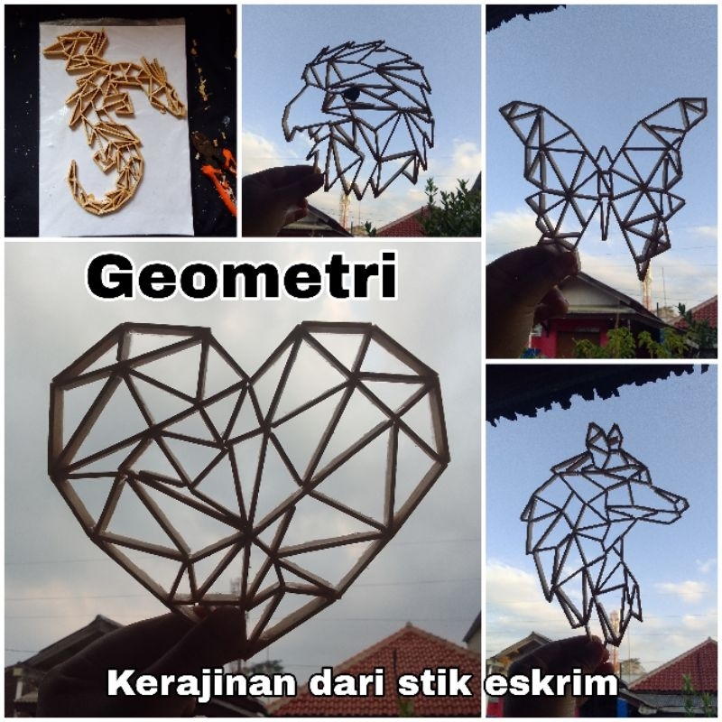 Jual GEOMETRI STIK ESKRIM HEWAN HIASAN DINDING KAMAR AESTHETHIC