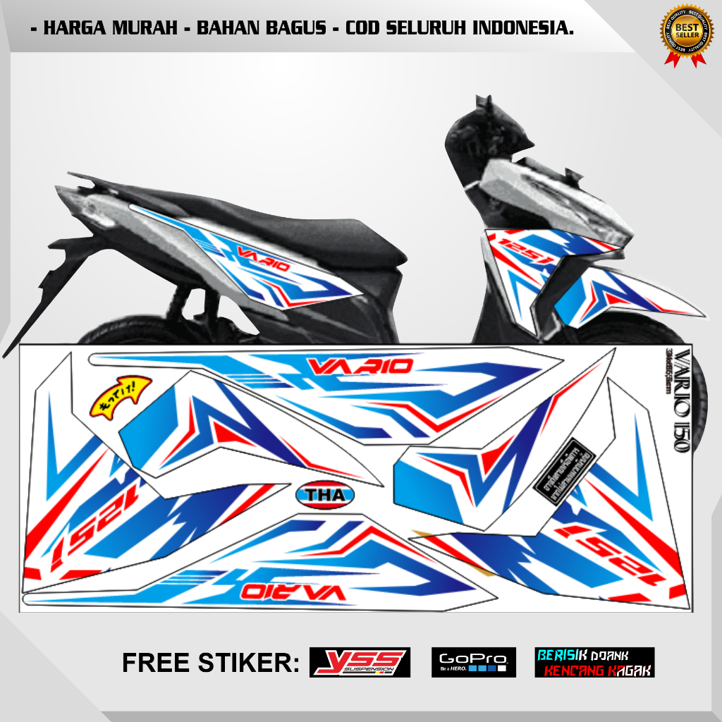 Jual Striping Stiker Motor Honda Vario Led 125 And 150 2015 2018 Lis Les Body Honda Vario Led