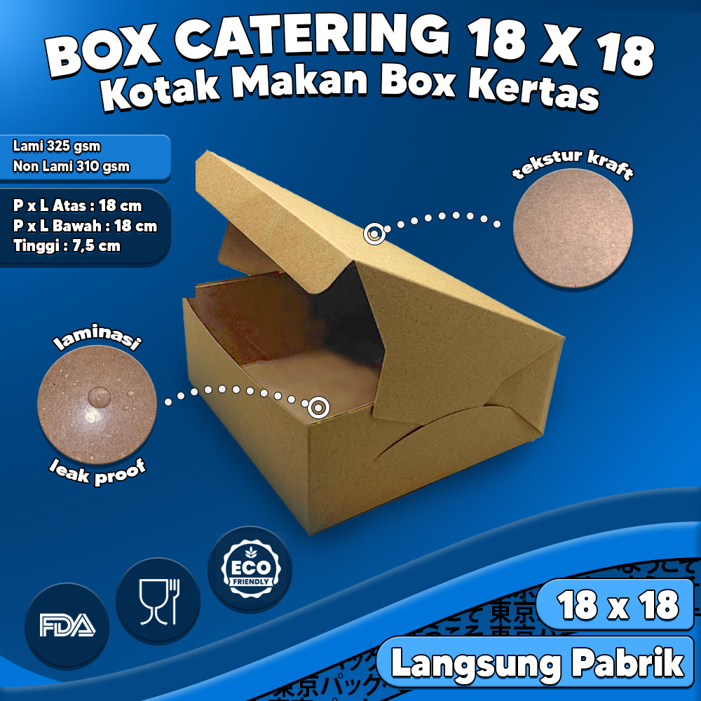 Jual KATERING BOX TEBAL 325 GSM /KOTAK NASI KRAFT/KATERING BOX NASI