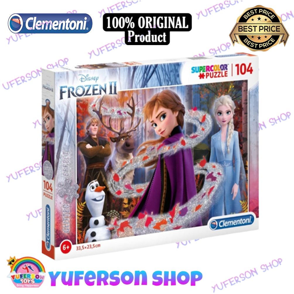 Jual Clementoni Disney Frozen 2 II Super Color Puzzle 104 Gliter Effect ...