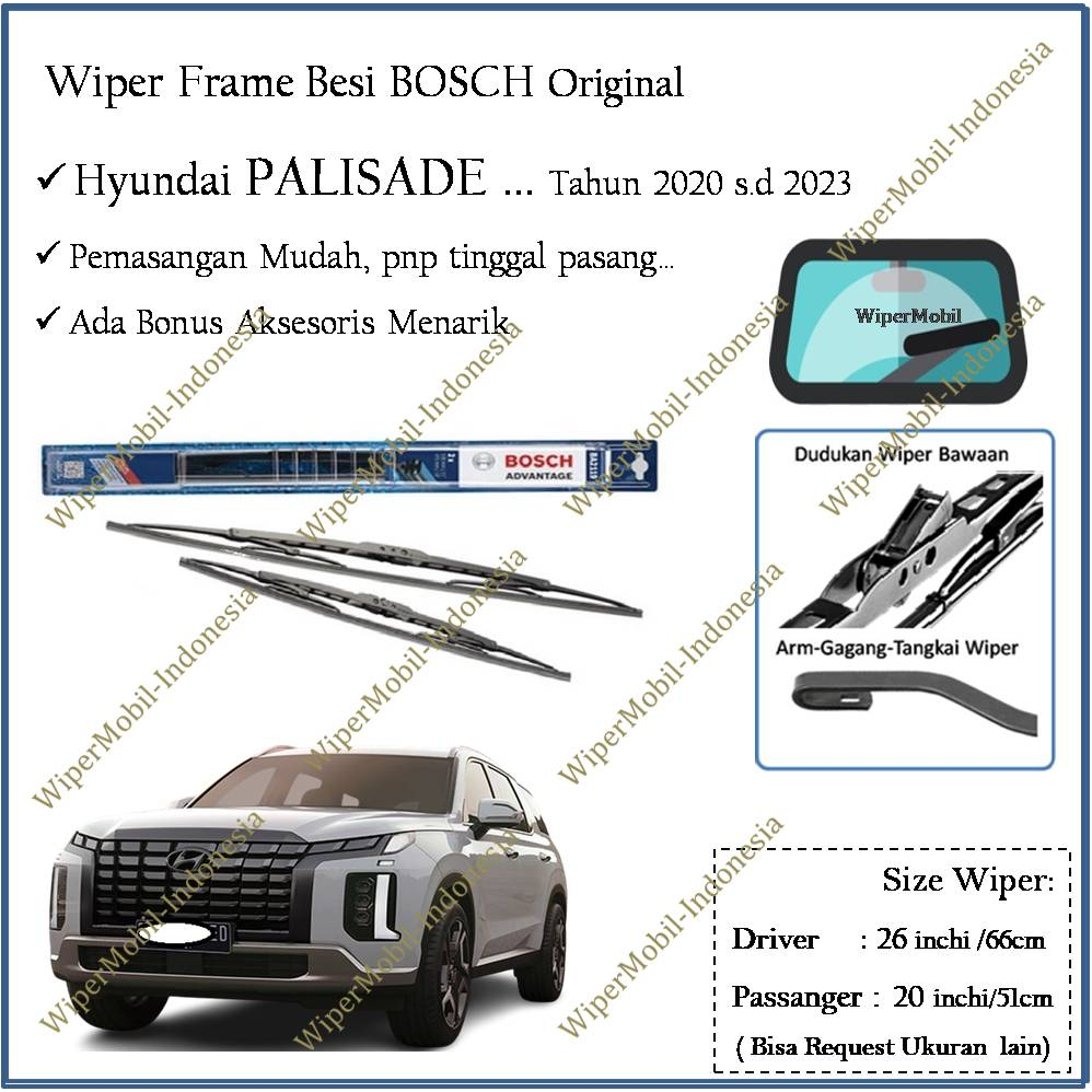 Jual Wiper Frame Besi Bosch Hyundai Palisade tahun 2020 2021 2022 2023 ...