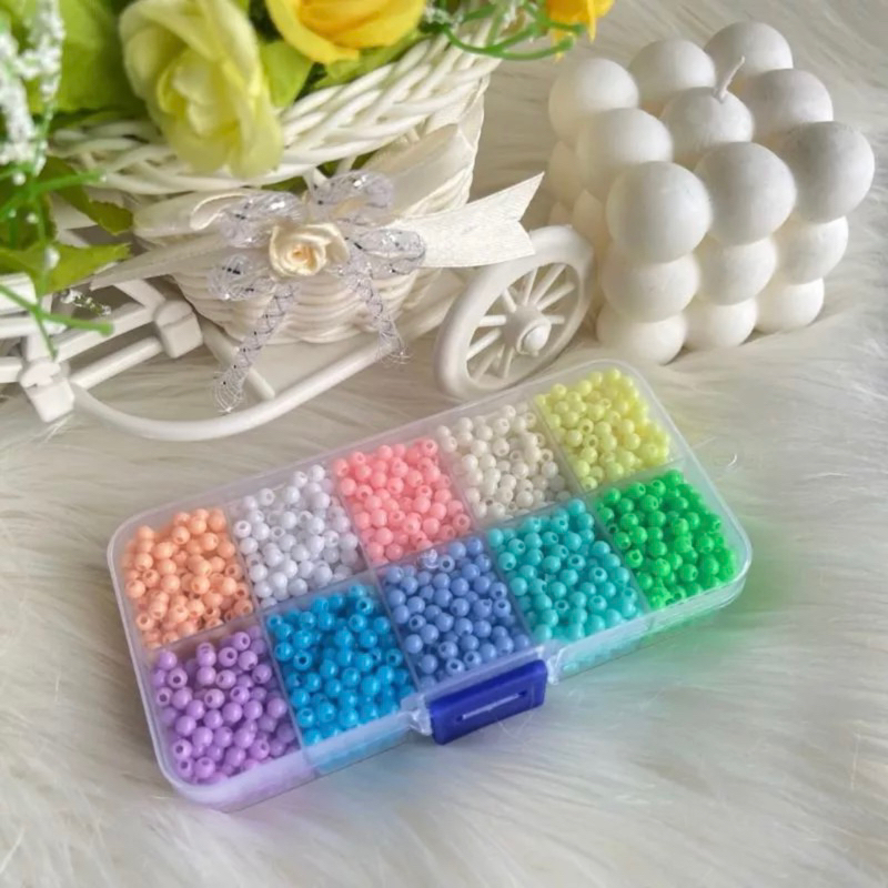 Jual Manik Set Box | Manik Susu | Beads 6/0 | Manik 4mm | Bahan Cincin ...