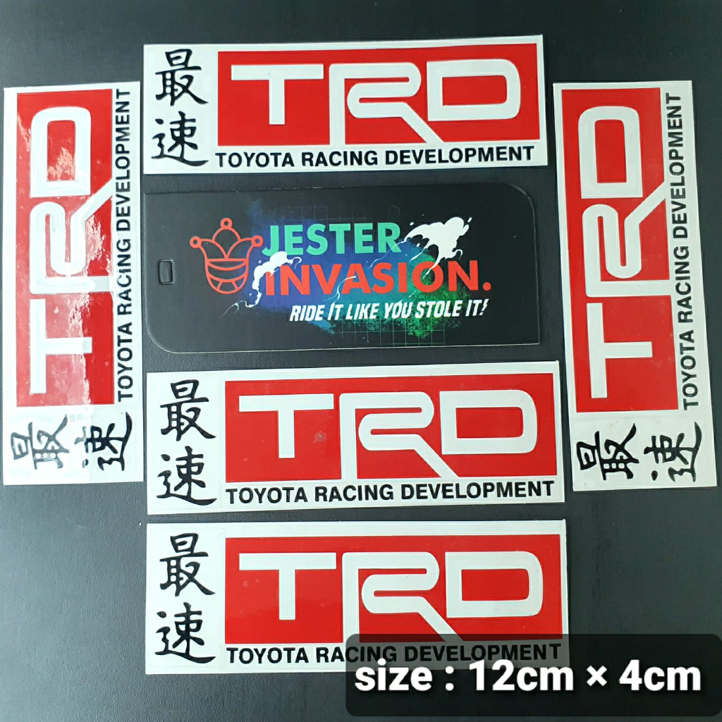 Jual Stiker Sticker Mobil Jdm Cutting Trd Toyota Racing Development Satuan Hitam Shopee