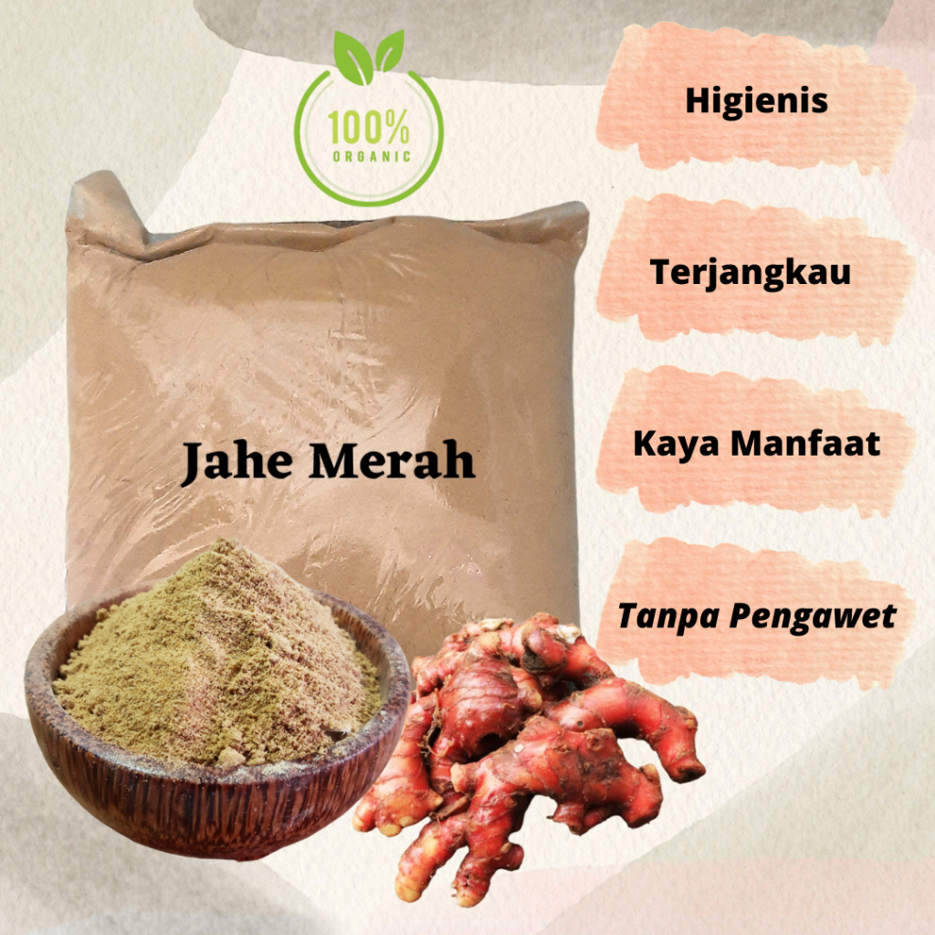 Jual Bubuk Jahe Merah Gr Jahe Merah Bubuk Tanpa Campuran Murni Original Shopee