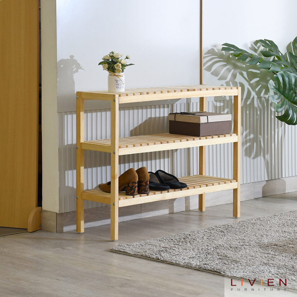 Jual LIVIEN Dae Shoe Rack Tempat Sepatu Sendal Lipat Minimalis Rak Kayu Serbaguna Shopee