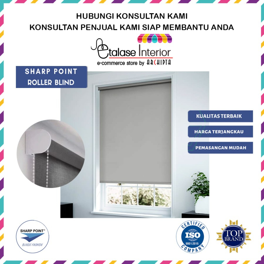 Jual Sharp Point - Roller Blind Gorden Jendela Tirai Gulung - Dim Out ...