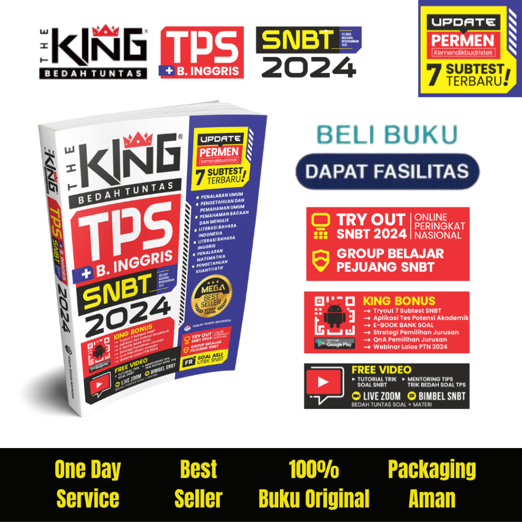 Jual SIAP KIRIM !!! THE KING BEDAH TUNTAS SOAL DAN MATERI TPS SNBT