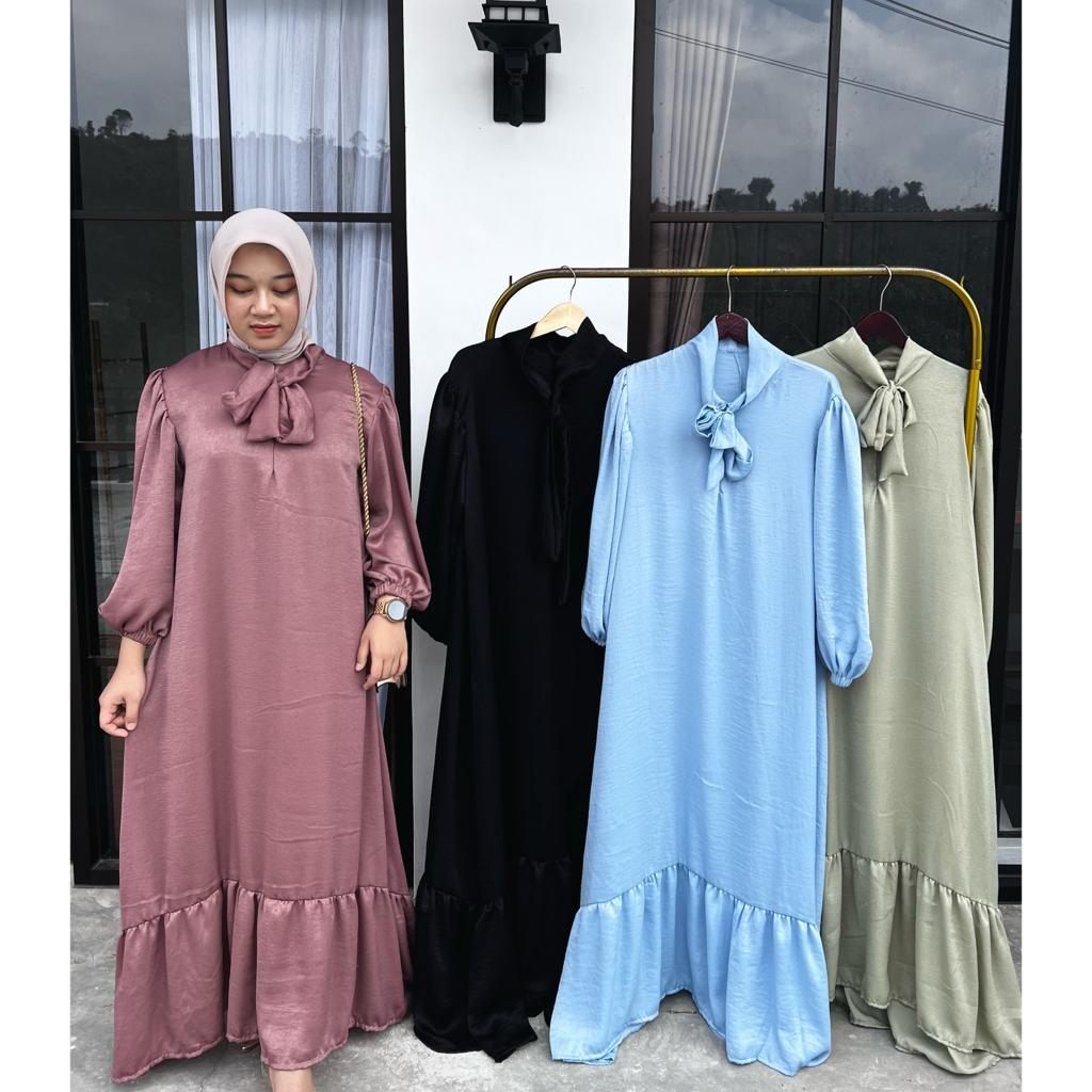 Jual Amora Gamis Shimer Santorini Silk Gamis Wanita Terbaru Shopee