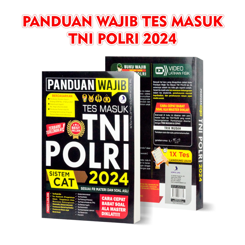 Jual Buku Tes TNI POLRI 2023 2024 / Panduan Wajib Tes Masuk Tni Polri ...