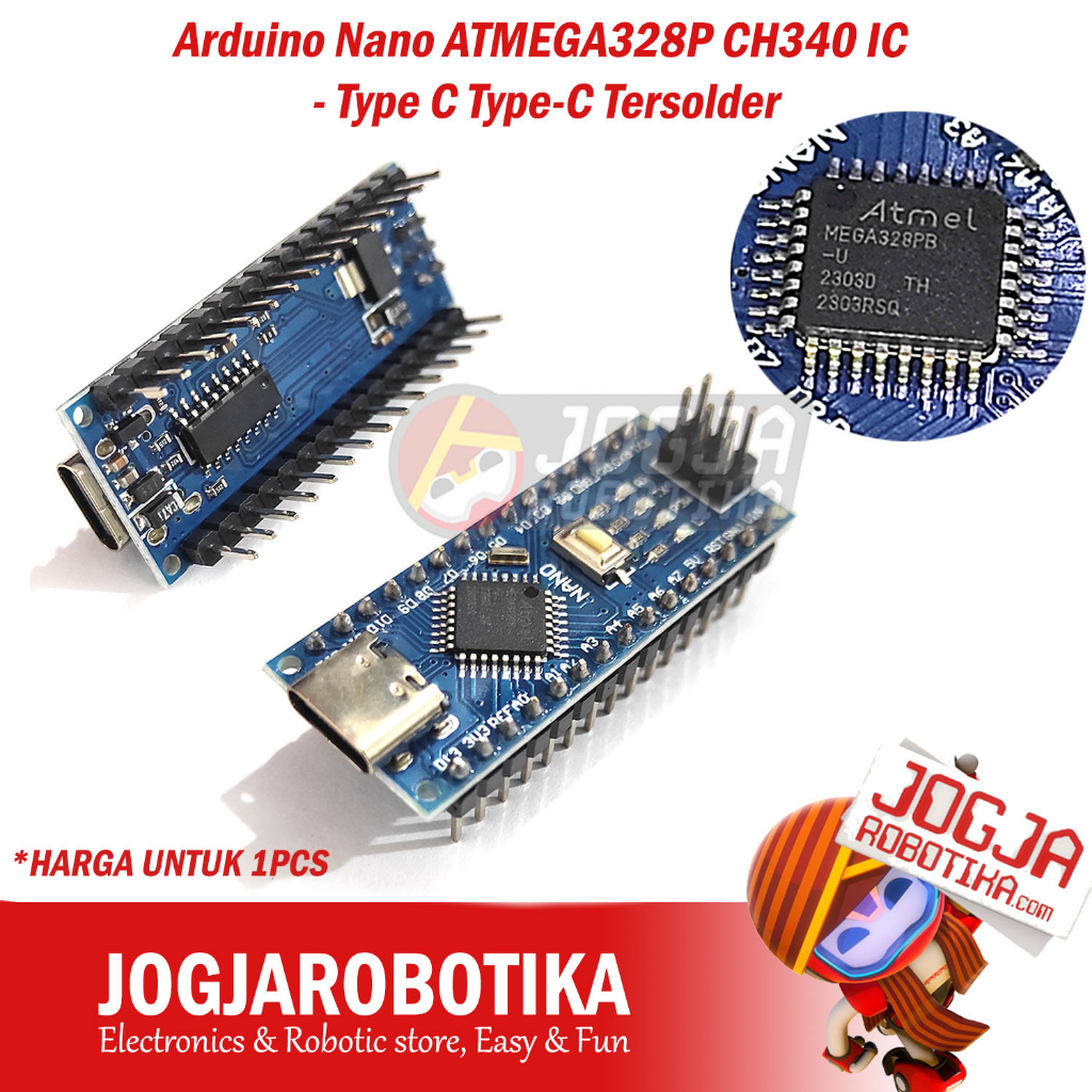 Jual Arduino Nano Atmega328p Atmega328pb Ch340 Ic Type C Type C Tersolder Shopee Indonesia 7487