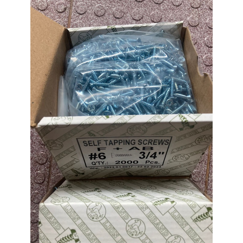 Jual sekrup tapping kepala rata moon lion 6x3/4 skrup 2cm | Shopee ...