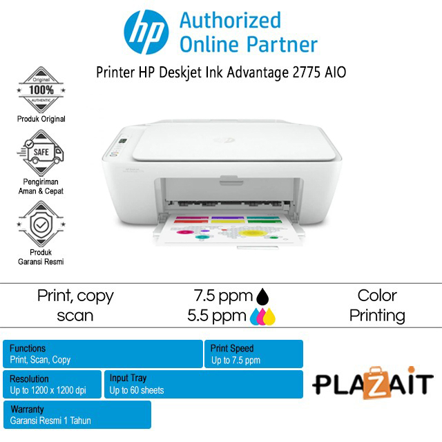 Jual Printer HP Deskjet Ink Advantage 2775 All in One Wireless Shopee