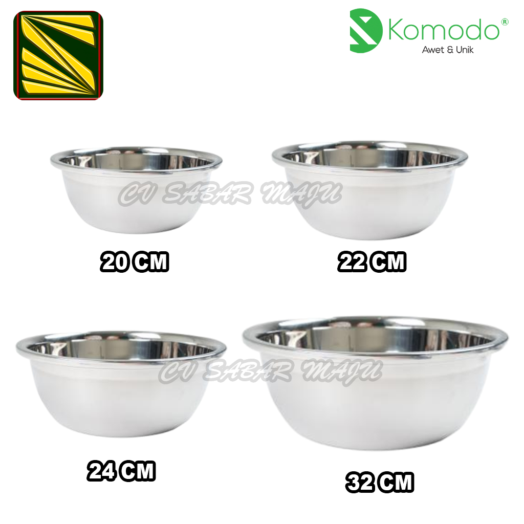 Jual Komodo Baskom Elegant / Baskom Stainless Ukuran 20, 22, 24, 32 cm