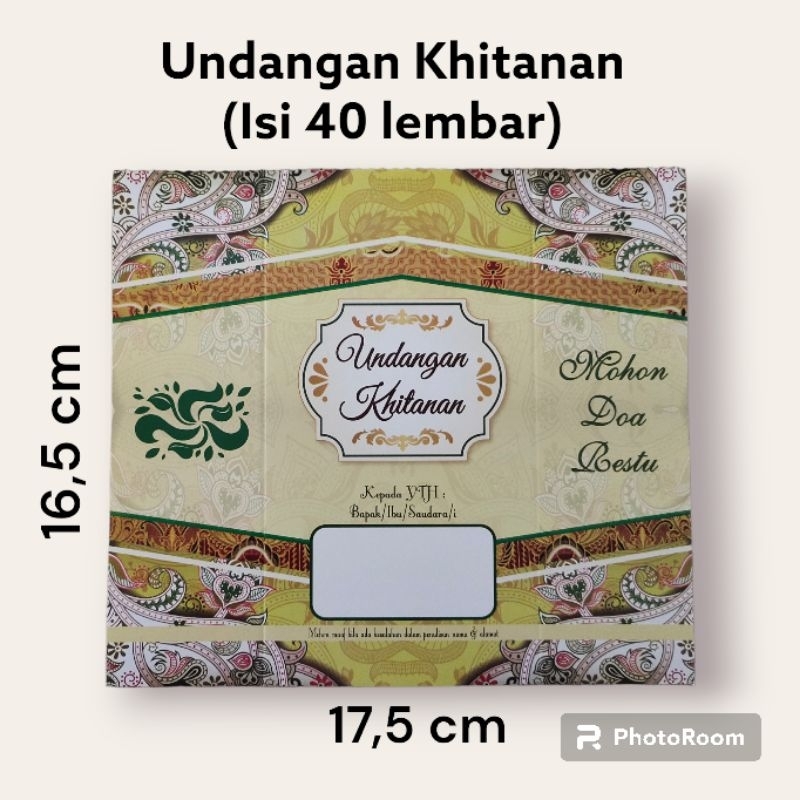 Jual Undangan Khitanan + FREE PLASTIK OPP (Isi 40 lembar) | Shopee