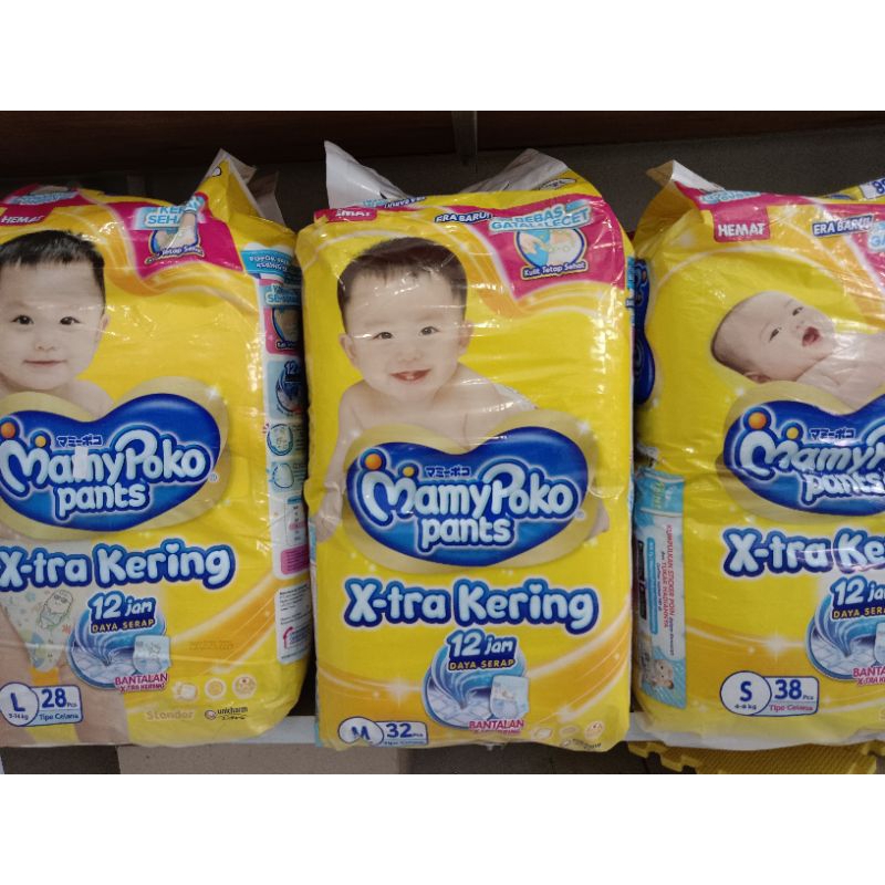 Jual diapers mamy poko popok sekali pakai s, m, l, xl dan jumbo