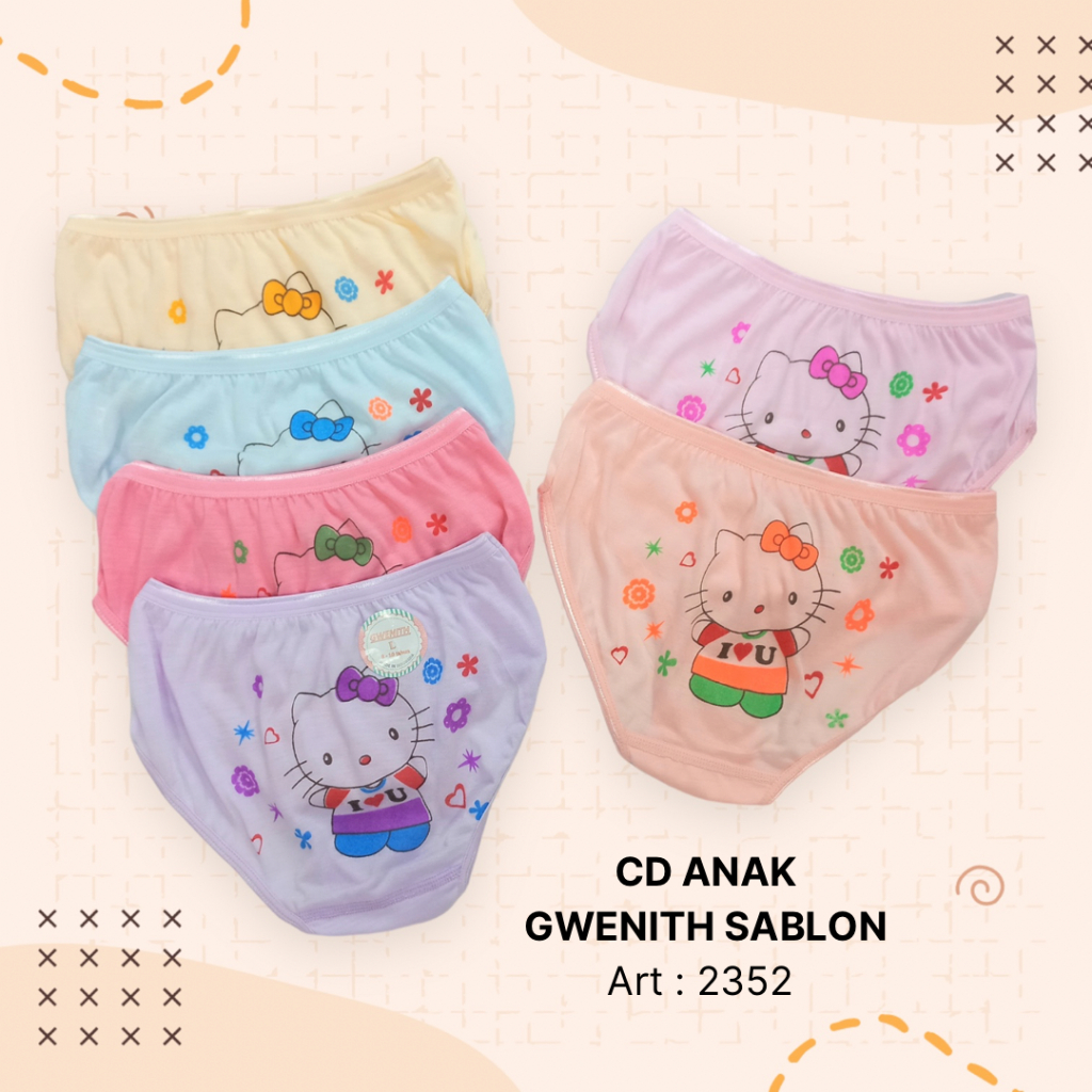 Jual CD Anak Perempuan Gwenith Motif HELLO KITTY Sablon | Celana Dalam Anak  Murah | Shopee Indonesia