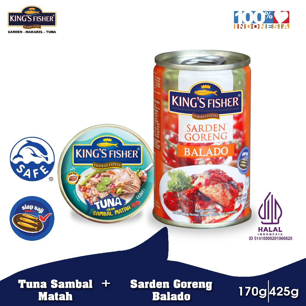 Jual Paket 2 pcs King's Fisher Sarden Goreng Rasa Balado 425g dan Tuna ...