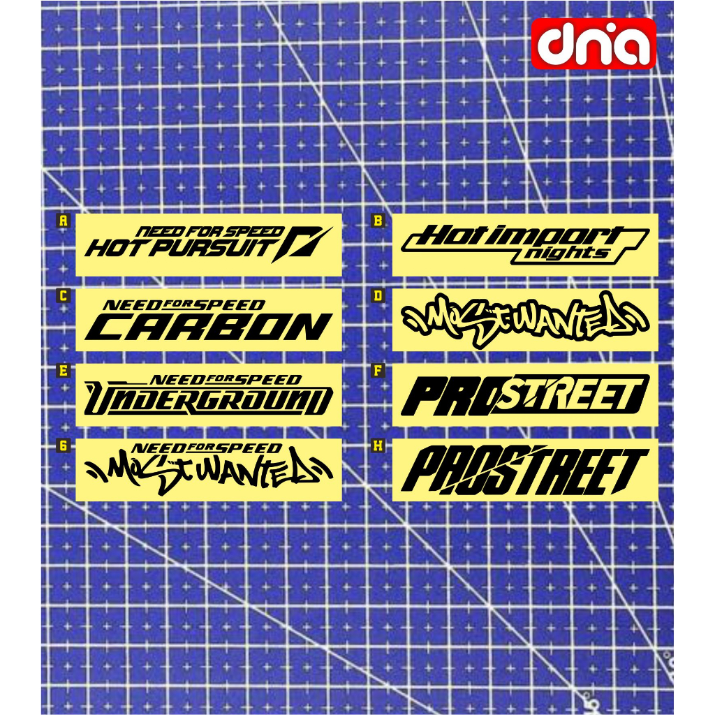 Jual cutting sticker need for speed, hot pursuit, most wanted, carbon ...