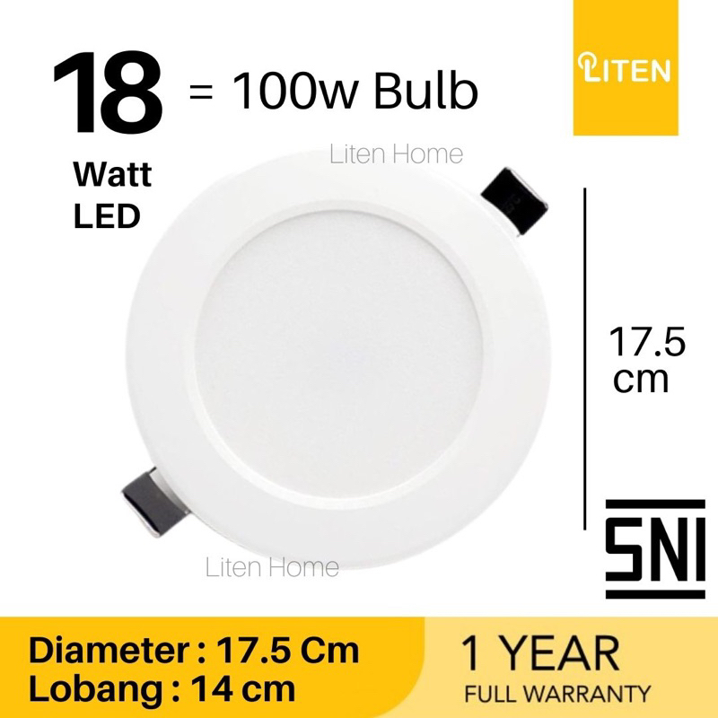 Jual Lampu Downlight Plafon 18w LED 7 Inch 7” / Ceiling Downlight Inbow ...