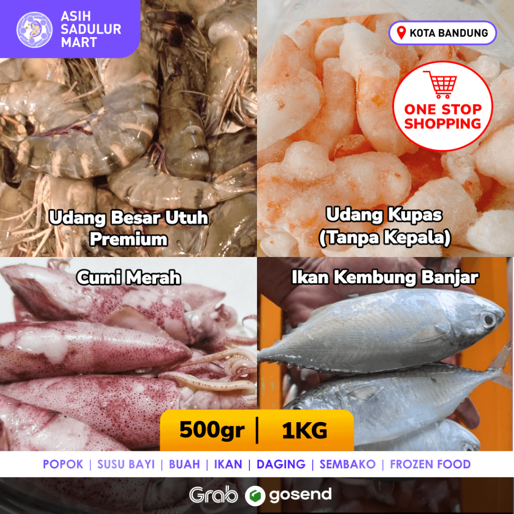 Jual Udang Kupas Premium Bersih Tanpa Kepala Cumi Ikan Kembung Beku