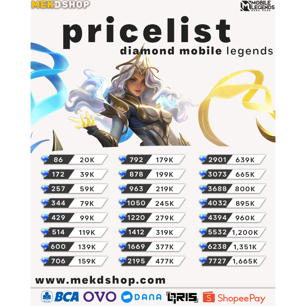 Jual DIAMOND Mobile Legends Shopee Indonesia