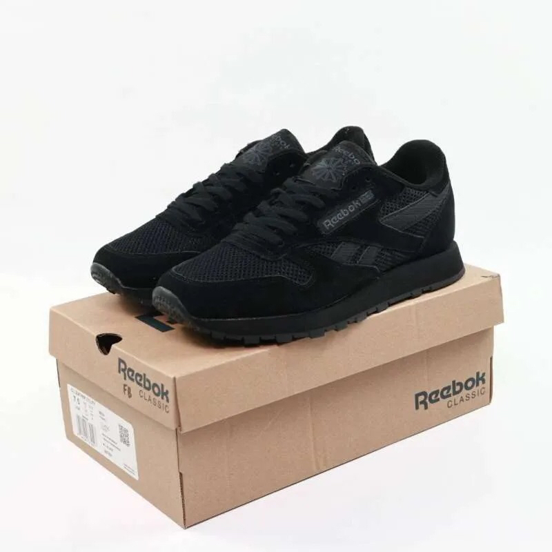 Jual Sepatu Reebok Classic Leather utility Fullblack 100%Bnib | Shopee ...