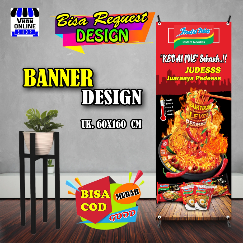 Jual Spanduk Banner Warmindo, Warung Mie, Warkop, Keren Bagus Shopee