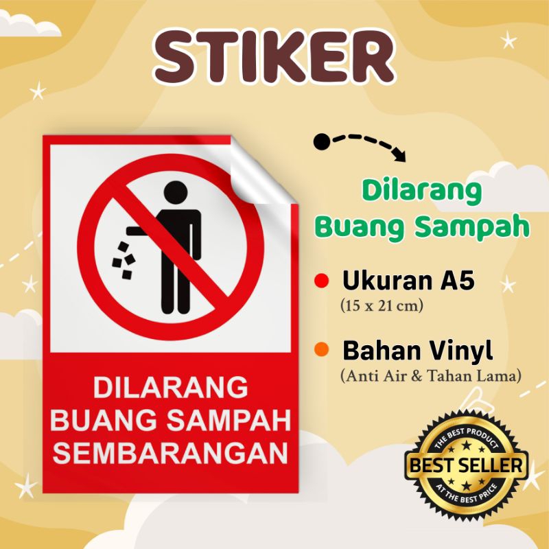 Jual Stiker Dilarang Buang Sampah Sembarangan Shopee Indonesia 1408