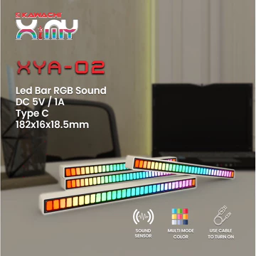 Kawachi Lampu LED RGB Bar Strip Spectrum Audio Indicator Music Sound Control Lamp Music
