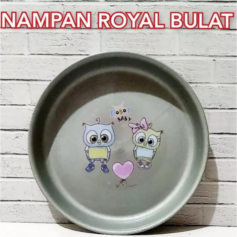 Jual Nampan Bulat Bahan Mengkilap Abu Abu Baki Saji Bulat Tatakan Gelas Piring Mangkuk