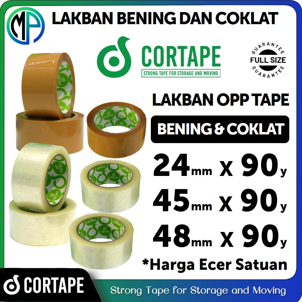 Jual Lakban Cortape Bening dan Coklat 1inch / 2inch x 45mm 48mm x ...