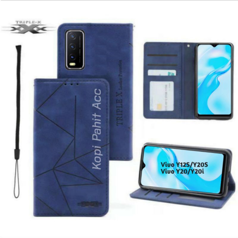 Cover A Libro In Pelle PU Per Vivo Y11S / Y20S / Y20, Con Portafoglio Integrato, 3 Slot Per Carte, Chiusura Magnetica E Supporto, Colore Rosso