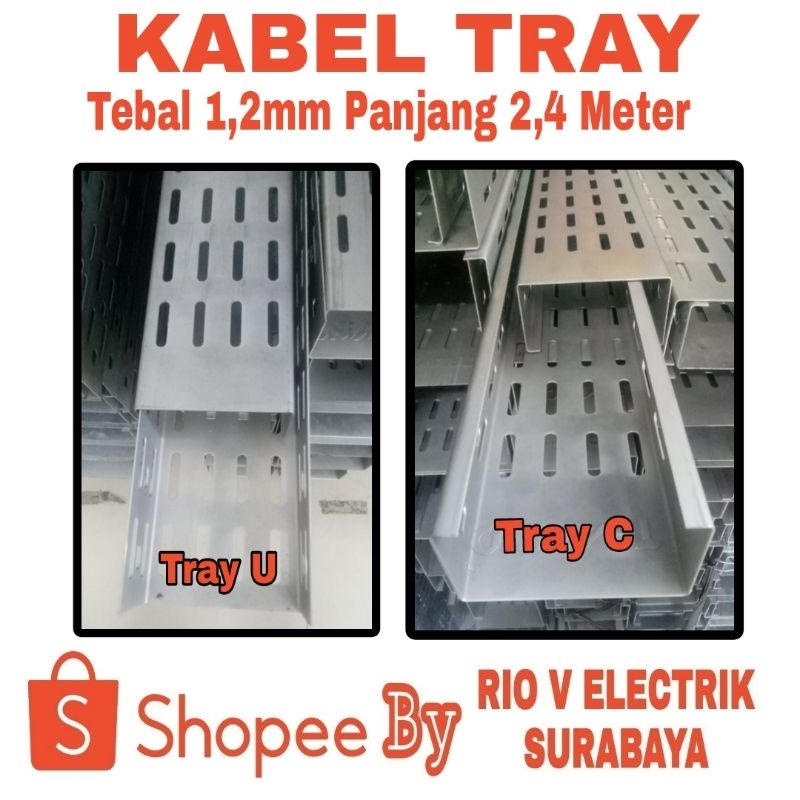 Jual RAK KABEL / CABLE TRAY PERFORATED U dan C 200X50X2400 1,2mm