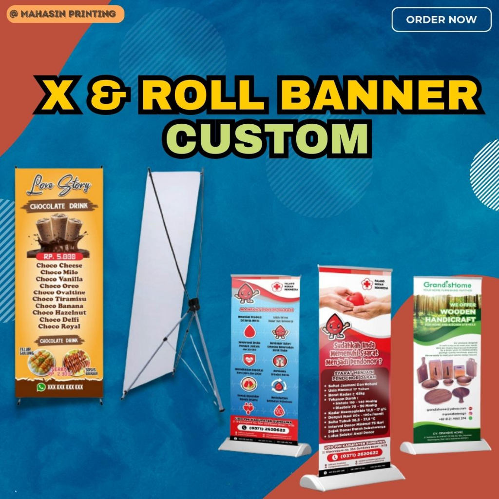 Jual CETAK X BANNER & ROLL BANNER Ukuran 60x160 Dan 80x180 Cm ...